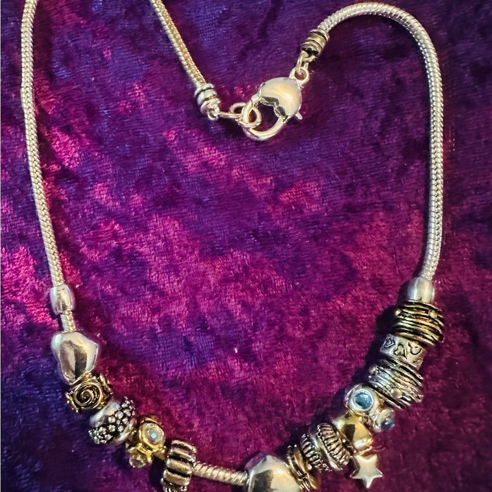 Two-toned Necklace with non- removable charms